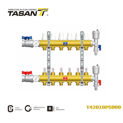 detail of 10Bar Brass Pre Assembled Manifold With Flow Meters 2way~12way T420 10 PS