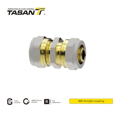 detail of 16mm 20mm 1 Inch Brass Compression Coupling Straight With 8S21 Thread 62C