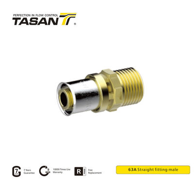 detail of Customized Brass Threaded Fittings Male Straight Connector rustproof 63A