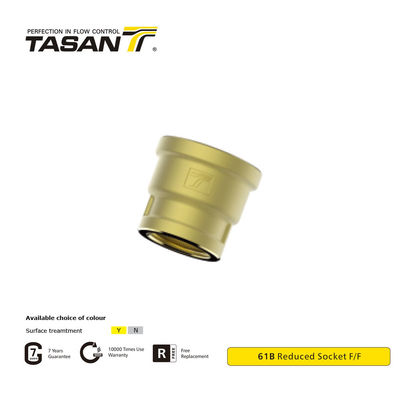 detail of DIN EN 10226-1 Thread Brass Pipe Fittings Brass Reducing Socket F/F 61B