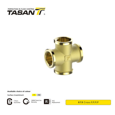 F/F/F/F Brass Pipe Cross 61X