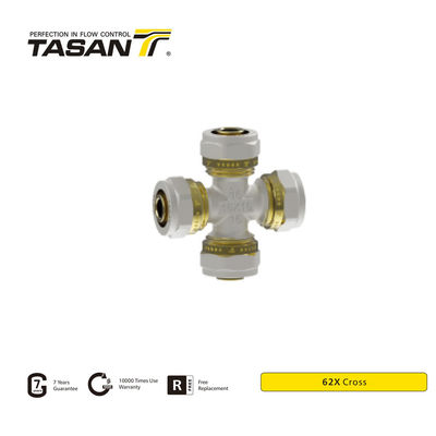 detail of ISO228 Thread Brass Cross Fitting For Commercial Plumbing System 62X