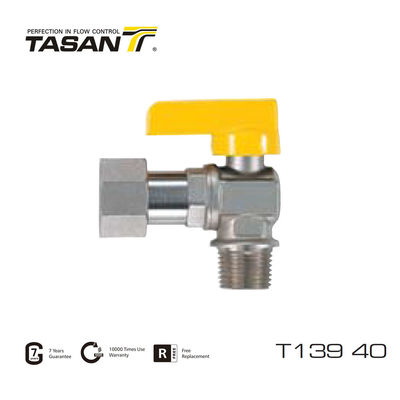 detail of Male X Female Connection Angle Brass Gas Valve With Swivel Nut Leak Proof T139 40