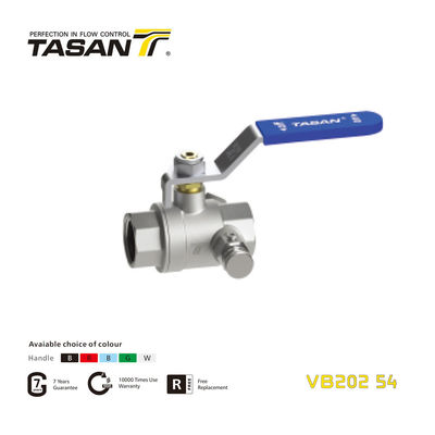 VB202 54 Brass Ball Valve With Drain Cock Female x Female 362.5 Psi