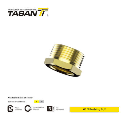 detail of High Performance Brass Pipe Fittings ISO 228 Threaded Brass Bushings M/F 61N